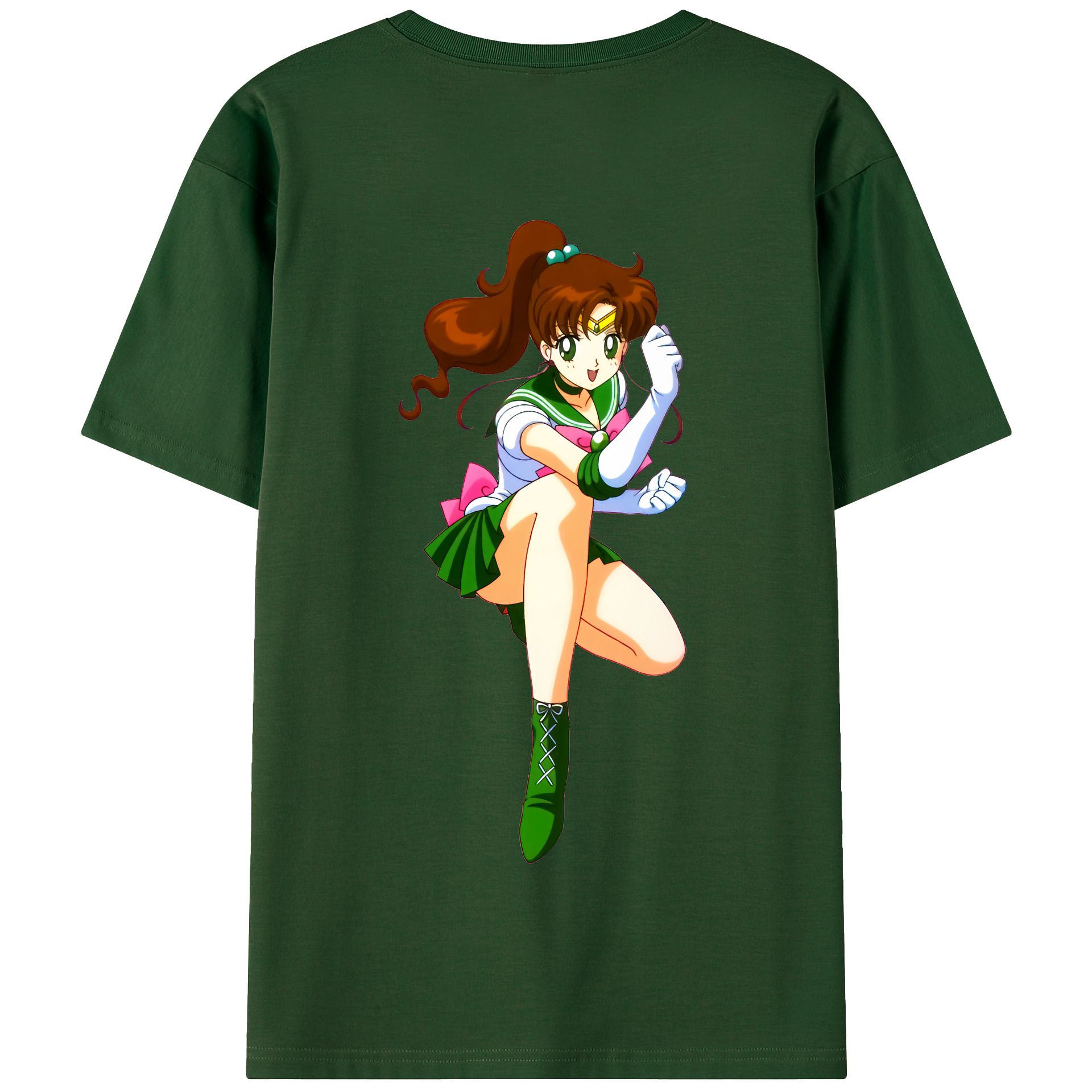 （画像用） 美少女戦士セーラームーン 木野 まこと きの まこと Sailor Moon Kino Makoto （セーラージュピター；Sailor Jupiter） 綿100％半袖Tシャツ（背面プリント）
